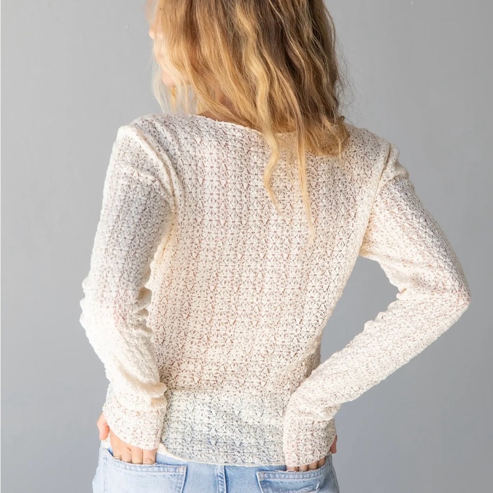 NATURAL LIFE Cream lace Blouse - Picture 6 of 6